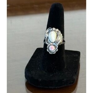 Signed James Mason‎ Native American Multistone Inlay Mother Pearl Size 5.5 Ring